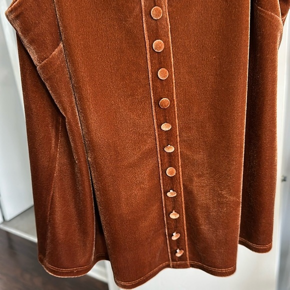 Mystree Velvet Brown Button-Up Women's Tank - Picture 4 of 4